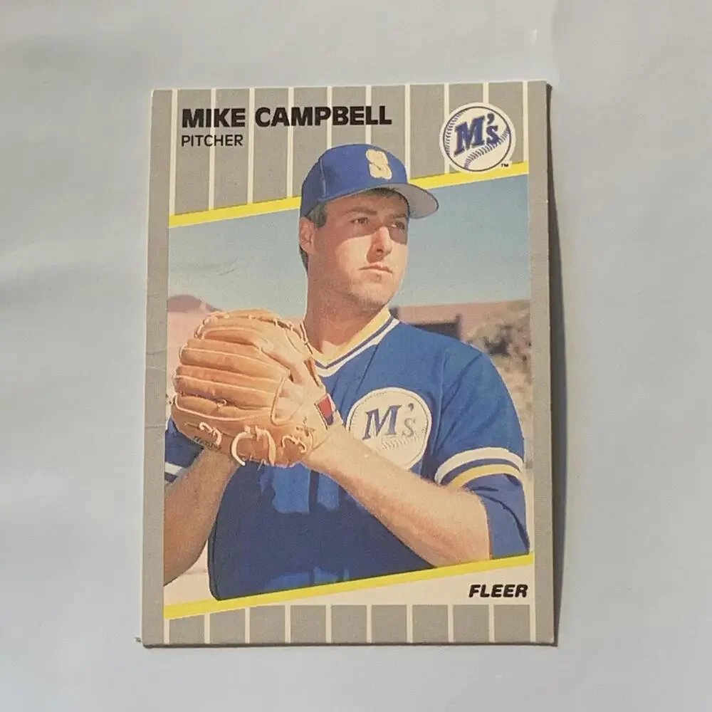 1989 Fleer Mike Campbell Seattle Mariners‎ Baseball Card #543